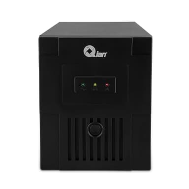 QIAN Sistema de Alimentación Ininterrumpida SAI Line UPS 1000VA Mini Torre Compacta Carga Rápida Protector de Sobretensiones Tensión Salida 600W 3 Enchufes Schuko (Negro)