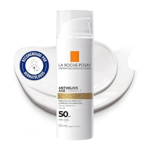 La Roche Posay Gel-Crema Protector Antiedad, Fotocorrector de Uso Diario con SPF50, Corrige Arrugas y Manchas, Mejora la Elasticidad, Fórmula con Cellox-B3 Tech, Anthelios, 50 ml