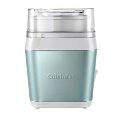 Cuisinart ICE31GE Heladera 1.4L, Maquina para Hacer Helado Cremoso y Saludable, Paleta Especial Fruta, Helado Casero en 25 Minutos, Acero Inoxidable, Fácil de Usar, Tapa Transparente, Verde Pistacho