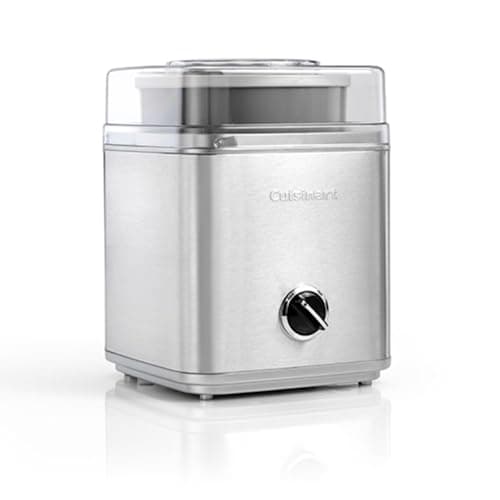 Cuisinart ICE30BCE Heladera 2 L, Helados cremosos, Sorbetes y Yogur Helado en Solo 25 Minutos, automático, fácil de Usar, Tapa Transparente, 35 W, 2 litros, Acero Inoxidable