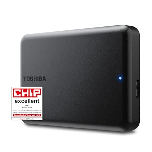 Toshiba Canvio Partner 4TB Disco duro externo portátil de 2,5'', USB 3.2, compatible con Mac y Windows. Xbox, PS4, PS5 (HDTB540EK3CB)