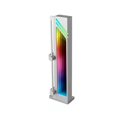 Mars Gaming MCAGCBW, Soporte para Tarjeta Gráfica, Iluminación ARGB Infinity Mirror, Soporte GPU con Sincronización ARGB, Base Magnética Antideslizante, Compatibilidad Universal, Gris Plateado