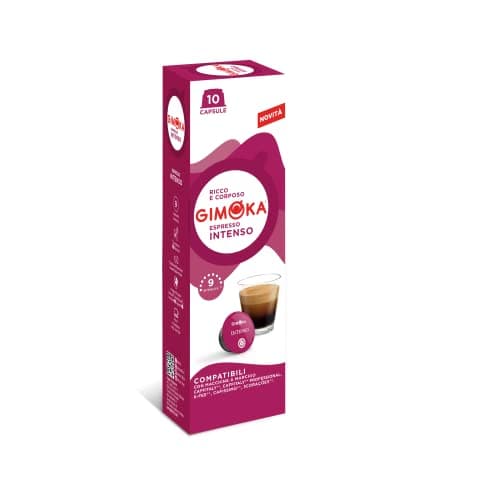 Gimoka Mezcla de Café Espresso Intenso, intensidad 9/10-80 Cápsulas - Compatibles con Máquinas de Café Caffitaly Y Tchibo Cafissimo - Producido en Italia - 8 paquetes de 10