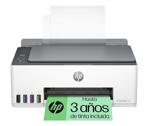 Impresora Multifunción Tinta HP Smart Tank 5105 Wi-Fi, con depósito recargable, incluye tinta para imprimir hasta 3 años