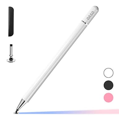 Lapiz Tactil, Lápiz Capacitivo con Punta De Disco y Tapa Magnética Compatible con Todas Las Pantallas Táctiles, Lápices Punteros para Apple iPad Pro/iPad 6/7/8 /iPhone, Samsung Galaxy Tab A7 (White)