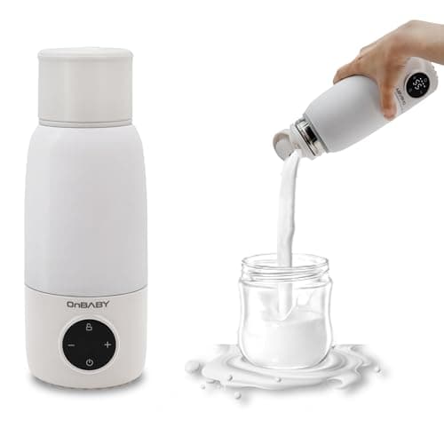 ONBABY Calentador de Leche para Bebes - Calienta Biberones Portatil Bateria para Viajes, Calentador de Biberones Portatil, Calienta-Biberones para Leche y Agua Fácil de Transportar - Carga USB