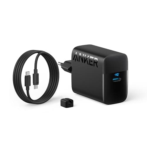 Anker Cargador USB C Carga Rapida 45 W,Cargador Samsung Carga Rapida, Compatible con PPS para Samsung Galaxy S24 Ultra/S24/S23+/S23/S22/Note20,iPhone 16/15,Pixel y más (1 Cable de 1,5 m Incluido)