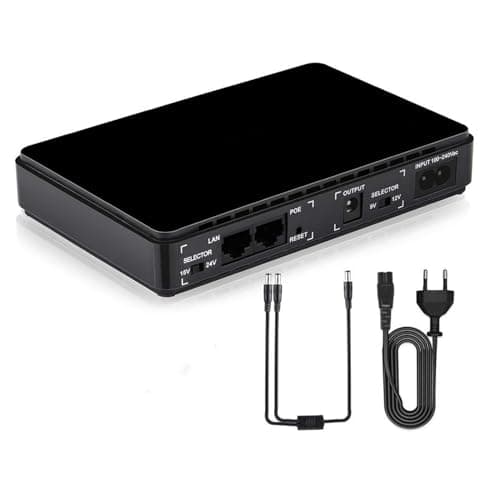 Mini UPS Grupos de continuidad con Entrada 100V 240V AC Salida 5V / 9V / 12V / 15V / 24V DC 8000mAh Power Bank para Router inalámbrico, módem,Monitor,VOIP, Webcam, cámara de vigilancia, etc.