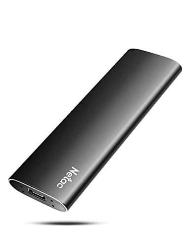 Netac 250GB Protable SSD Disco Duro Externo hasta 500MB/s USB 3.2 Unidad de Estado Sólido Gen 2 Tipo-C, Negro