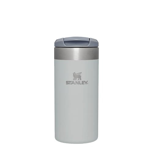 Stanley Aerolight Transit Termo Cafe para Llevar 0.35L - Mantiene el Calor Durante 6 Horas - Compatible con Soporte para Coche - Taza Café Antifugas - Apta Para Lavavajillas - Fog Metallic