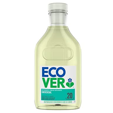 Ecover, Detergente líquido lavadora ecológico para ropa blanca y de color, Fragancia Honeysuckle, Jasmine, Universal 1L, 20 lavados