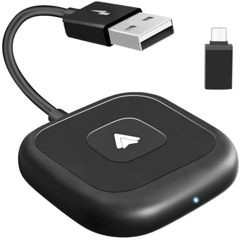 Adaptador Android Auto Inalambrico para Android 11 y Superior,5GHZ Adaptador Inalámbrico Android Auto con Adaptador Tipo C para Coches Android Auto con Cable de Fábrica OEM,Conexión Automática,Negro