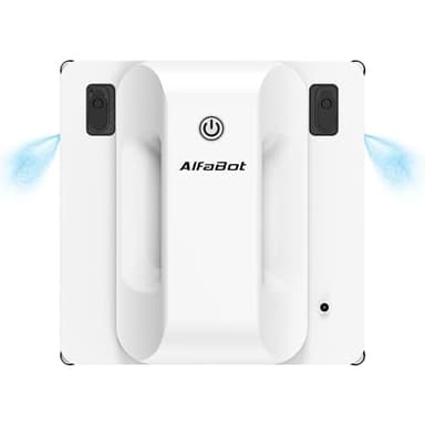 AlfaBot GLS400 Robot Limpiacristales Quadrate, con Pulverizador Bidireccional y Funciones de Seguridad, Eficaz, Inteligente y Versátil para el hogar, la Oficina y el Centro Comercial