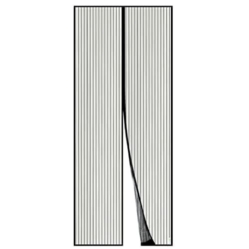 Mosquitera magnética para puerta de Apalus, cortina de malla, junta magnética de arriba a abajo con cierre automático, mantiene el aire fresco en el interior (80 x 200 cm, negro)
