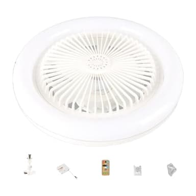 Eteslot Lampara De Techo Con Ventilador, Ventilador De Techo Sin Aspas Con Luz | Ventilador De Techo De Perfil Bajo,Ventilador De Techo Empotrado De 10,2 Pulgadas
