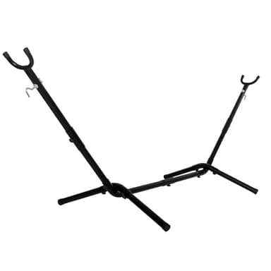 SPRINGOS Hamaca de metal de 120 kg – Soporte estable y ajustable para hamaca con estructura, para exteriores, color negro, incluye bolsa de transporte