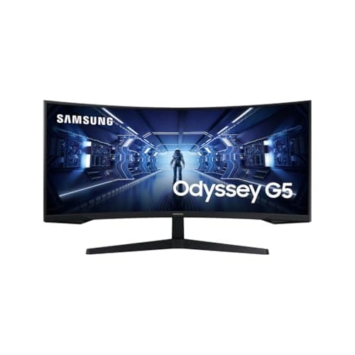 SAMSUNG LC34G55TWWPXEN Monitor Gaming Odyssey G5 de 34" (3440 x 1440, Curvo, Tasa refresco de165Hz, Tiempo de Respuesta 1 ms, Ultra WQHD, AMD Freesync Premium, HDR, Negro)