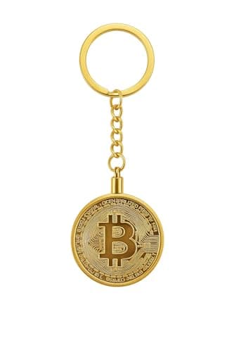 Bitcoin Moneda Llavero Oro