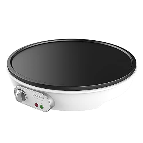 Cecotec Crepera Eléctrica Fun Crepelicius. 1000 W, Revestimiento Antiadherente, Potencia Regulable, Indicador luminoso, Placa de 30,5 cm de Diámetro, Incluye Rodillo y Espátula