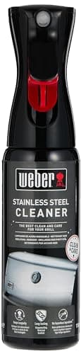 Weber Limpiador de acero inoxidable 300ml, nebulizador fino que devuelve el brillo a superficies de acero inoxidable, disuelve residuos de comida y grasa (17682)