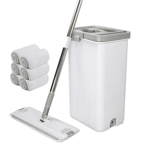 Mopa de Limpieza Suelos Mopa para Limpiar Azulejos y Paredes Mopa Fregona con Cubo Escurridor Fregona Autoescurrible Fregona Microfibra Mopa Suelo Mop 6 Trapeador Fregona con Cubo Escurridor Cubo