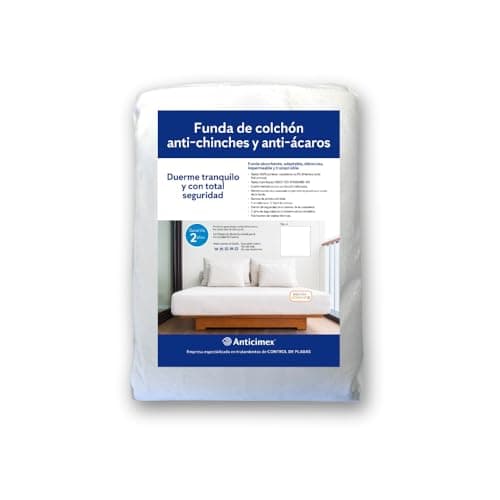 Funda Colchon 150x190cm Impermeable Funda Anti Chinches Anti Acaros | Diferentes Medidas | ANTICIMEX Protector Cama 100% Poliéster | Cierre de Seguridad (150x190x25 cm)