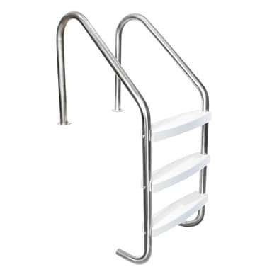 Escalera Piscina Acero Inoxidable, Escalera para Piscina Antideslizante con 3 Peldaños, Escalera de Piscina con Carga de 150 kg, 53x59x132cm, Peldaños Escalera Piscina de Fácil Montaje