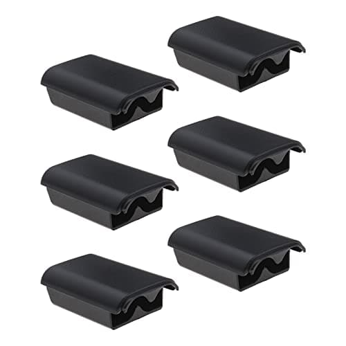 ECSiNG 6 Fundas de Repuesto para batería compatibles con Xbox 360, Accesorios de batería Negros