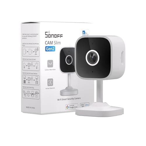 SONOFF CAM Slim Gen2 Cámara de Seguridad para Interiores, Cámara para Mascotas con Aplicación de Teléfono, Detección Humana (CAM-S2), Compatible con Alexa y Google Home