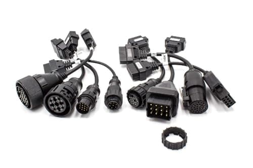 vhbw Set adaptadores OBD1 a OBD2 para automóviles por ej. Compatible con Iveco, Knorr, Man, Mercedes, Renault, Scania, Volvo