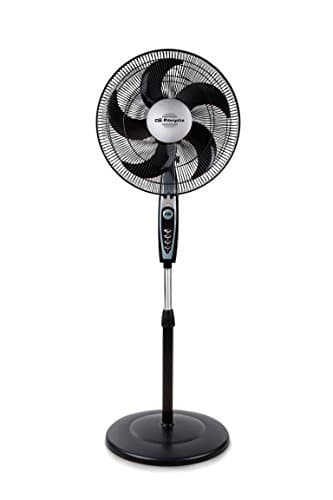 Orbegozo SF 0149, Ventilador de pie, 60 W, 3 velocidades, oscilante, silencioso, cabezal inclinable, altura regulable hasta 128 cm, rejilla de seguridad, tamaño de aspas 40 cm, color negro