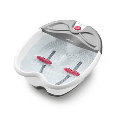 Medisana FS300 spa para pies con masaje de zonas reflejas, baño de pies eléctrico, función de mantener el calor, baño de pies con masaje y calefacción, para pies grandes y un agradable masaje de pies