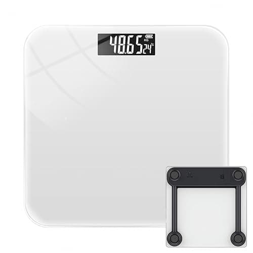 Báscula de Baño Digital Inteligente para Peso, Masa Muscular y Grasa con Pantalla LED - Pesos Fitness para Peso Corporal - Balanza Vascular Digital