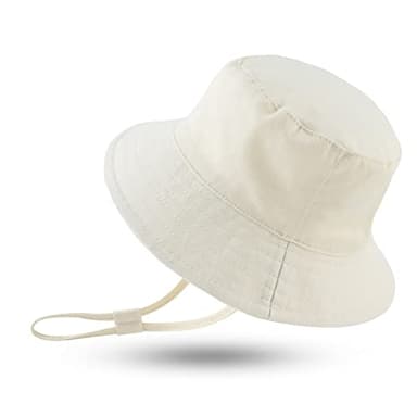 Sombrero Bebe NiñO O NiñAs Verano UPF 50+ Transpirable Seco RáPido Ajustable De Sol Gorra Bucket Hat De Playa (Blanco, 44CM(0 a 3 Meses), 0_Month)