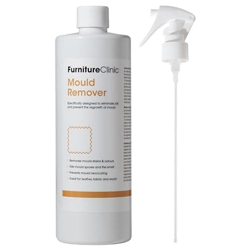 Spray quitamoho Furniture Clinic - Elimina el moho y las esporas con el contacto y evita su reaparición – Elimina las manchas difíciles de moho en textiles, cuero y madera – Seguro – 500 ml