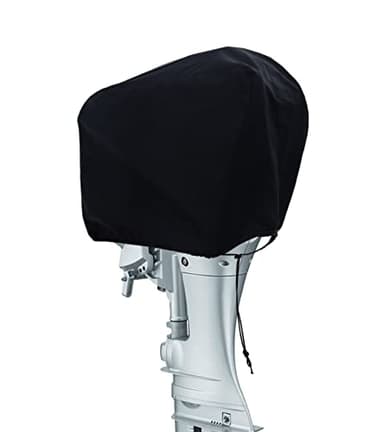Coverify Funda para motor de barco para motor fueraborda impermeable 600D Oxford, funda protectora para motor fueraborda, semicubierta apta para motores de hasta 63 x 35 x 50 cm, color negro
