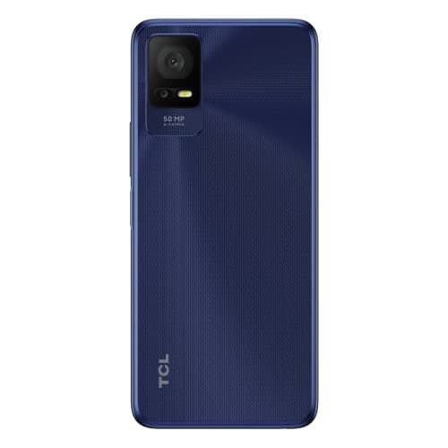TCL 408 - Smartphone de 6.6" (Pantalla HD+, 4GB-64GB, Ampliable MicroSD, Dual SIM, Cámara 50MP, Batería 5000mAh, Doble Altavoz estéreo, Android 12) Midnight Blue