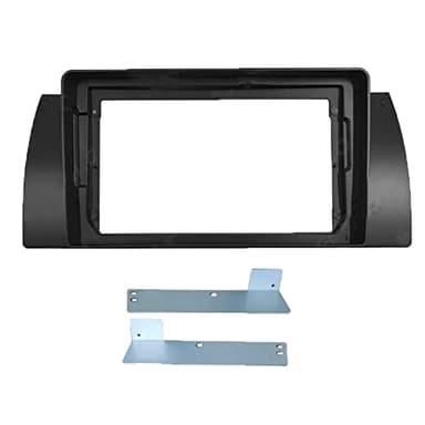 Adaptador Audio Dash Fitting Panel Frame,Kit de Marco de Panel de Ajuste de Tablero Kit de Montaje Doble DIN Soporte para Montaje de Radio de Coche para BM==W 5 Serie X5 E53 E39 1995-2003