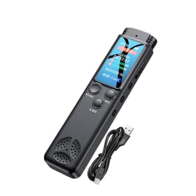 Recording Devices Meetings, HD Sound Capturer, Large Screen Recorder, Microphones, Noise Reduction, (1 Piece, Black), Ideal For Journalists, Students, and Lawyers