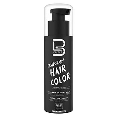 L3 Color temporal para barba, para cabello negro, barba completa en minutos, fácil de aplicar y no requiere mezcla (4.2 onzas, 1)