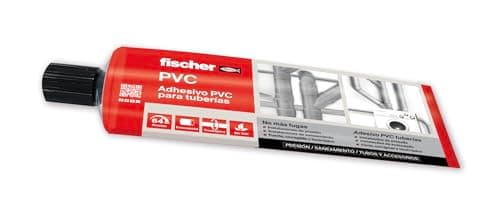 fischer – Adhesivo PVC (tubo 125 ml) incoloro, instalaciones profesionales, tuberías de PVC rígido para saneamiento, sistemas de riego, abastecimiento de aguas y líquidos, fácil aplicación