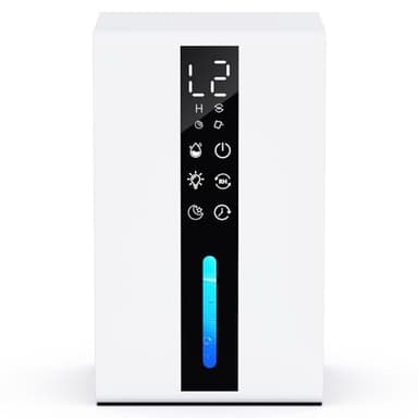 Deshumidificador 1,8L, Deshumidificador Eléctrico 48W, Temporizador 48H, Luz Nocturna de Colores, con Apagado Automático & Descongelación, Ultra Silencioso, Portátil, para Baño, Dormitorio, Sótano