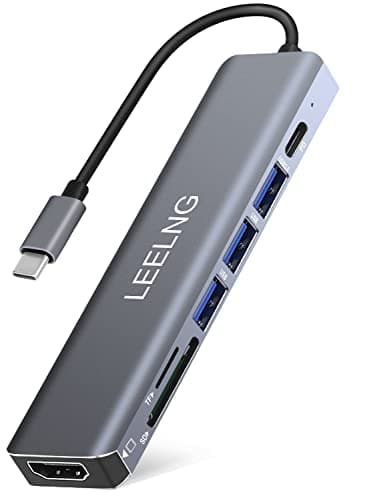 Hub USB C para MacBook,7 en 1 Adaptador MAC Adaptador USB C USB con HDMI,Lector de Tarjetas SD/TF,Docking Station USB C para Computadora/MacBook Pro Air/iPad/Surface/Samsung/Steam Deck/RogAlly/Type C