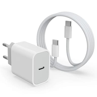 Cargador Carga Rapida USB C for iPhone 16/16 Pro/16 Pro Max/16 Plus/15/15 Pro/15 Pro Max/15 Plus, 20W USBC Enchufe con 1M Cable para iPad Pro/Air, Tipo C Adaptador Rapido Cabezal