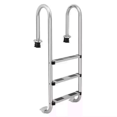 Escalera de Piscina de Acero inóxidable Calidad A-316 de 3 o 4 peldaños peldaños con Goma Antideslizante (3 peldaños)