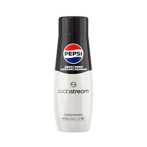 SodaStream - Concentrado de Refresco Sabor Pepsi Zero, Sin Azúcar, Prepara hasta 9L de Bebida, Apto para Todas las Máquinas Gasificadoras de Agua SodaStream - 440 ml