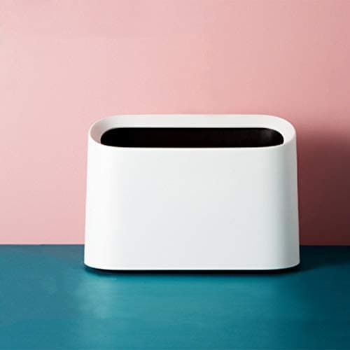 AYADA Cubo de Basura de Mesa Plastico, Papelera de Escritorio Mini Bote de Reciclar Basura, Maquillaje Lápiz Cubo, Basura Reciclaje Trash Can Bin Recycle Usado en Oficina, Hogar, Escritorio(Blanco