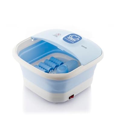 InnovaGoods® Spa para Pies Plegable 10 Litros, masajeador de pies burbujas con vibración y calentador agua por infrarrojos, 10 rodillos, puntos de presión sensación de alivio, descanso, relajación.