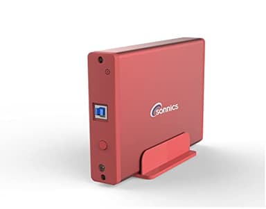 Sonnics Disco duro externo de 2 TB USB 3.0 compatible con Xbox One, PS4, Windows PC/Mac (escritorio no portátil) (rojo)