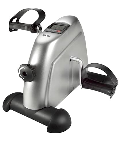 Jocca - Pedaleador Estático | 4 Funciones |Pantalla Digital l Aparatos para Hacer Ejercicio casa | pedaleador Antideslizante (Gris FBA)